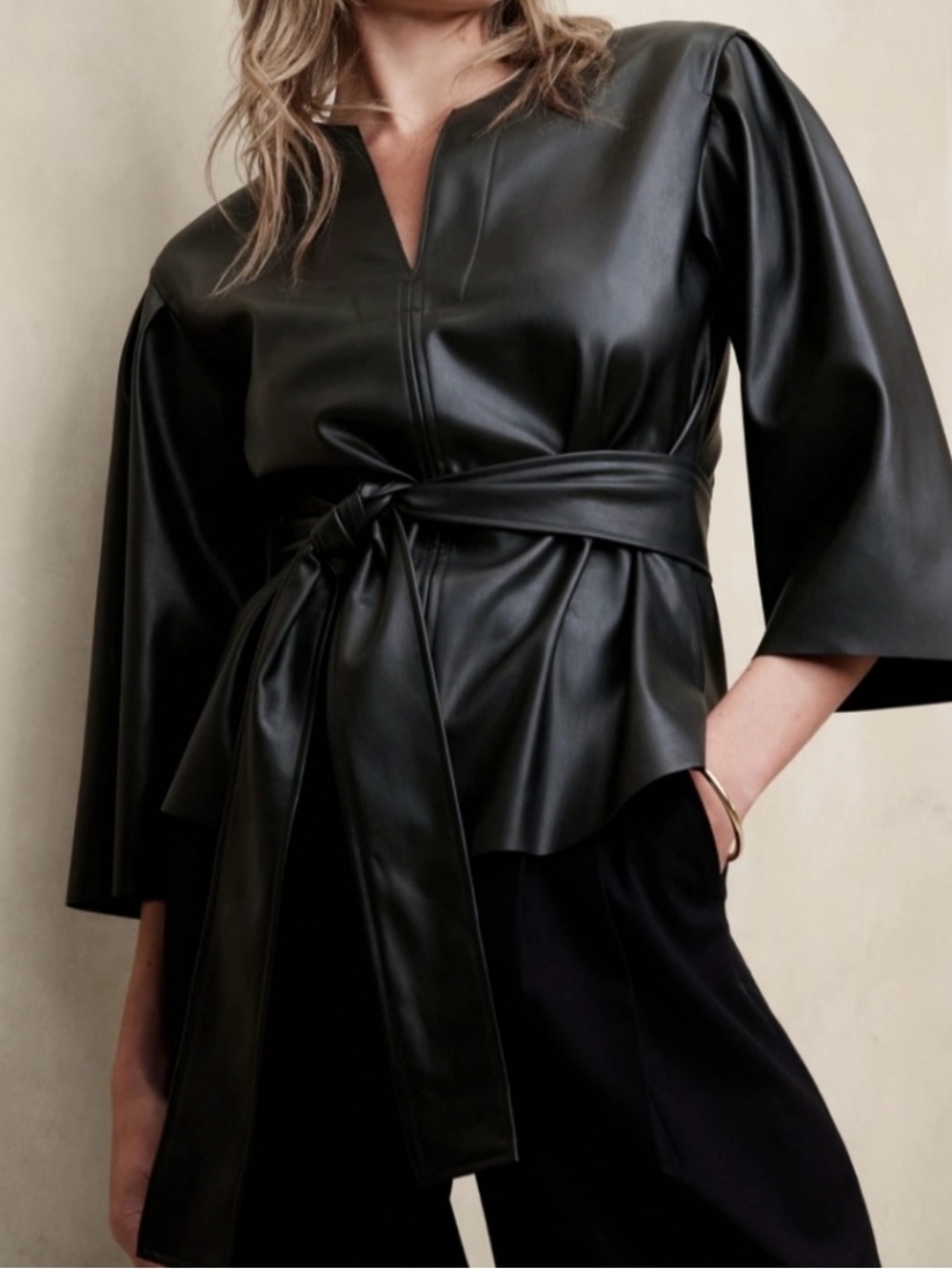 New With Tag BR Casale Vegan Leather Top